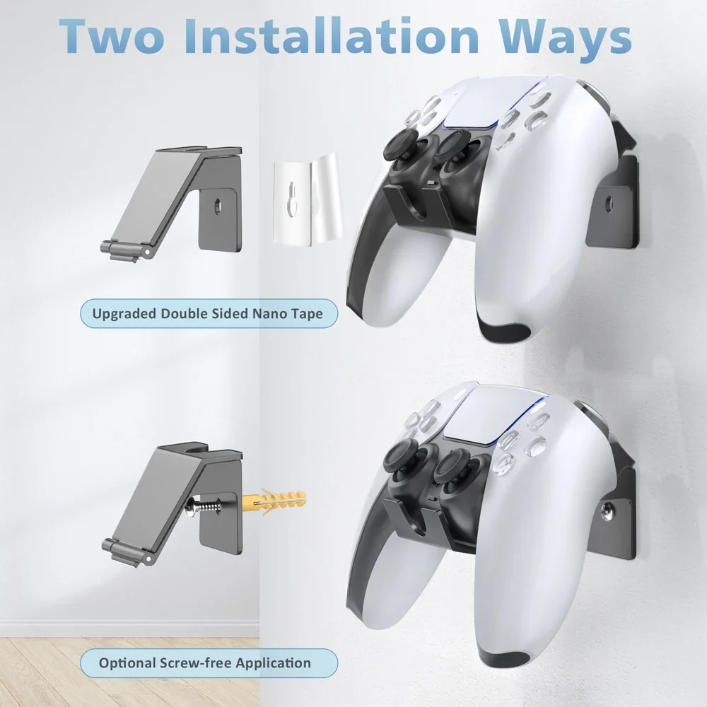 OIVO 4 PCS Game Controller Stand Holder for PS4 Controller Wall Mount Headphone Holder Universal Foldable Design Gamepad Holder