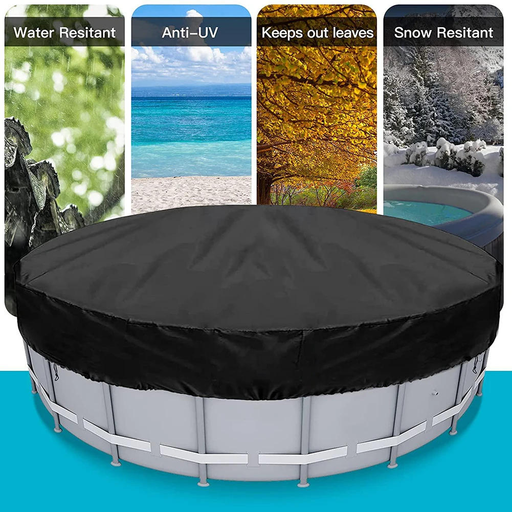 Round Swimming Pool Cover 4ft Waterproof Dustproof Oxford Cloth Mat Pool For 120cm Swimming Pool Cover Garden Pool Accessories