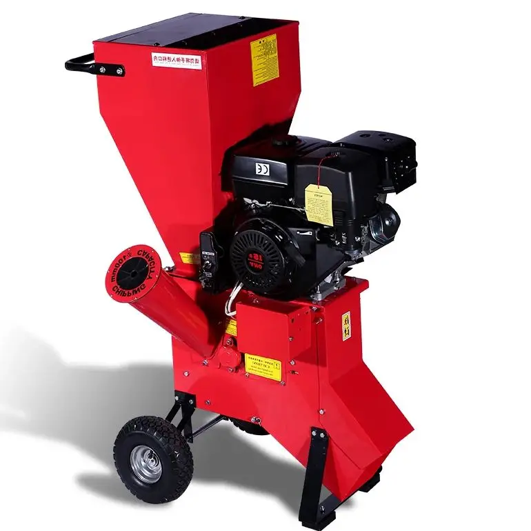 

Компактный бензиновый измельчитель древесины на колесах для сада и фермы, легко перемещаемый, готовый к установке на участке