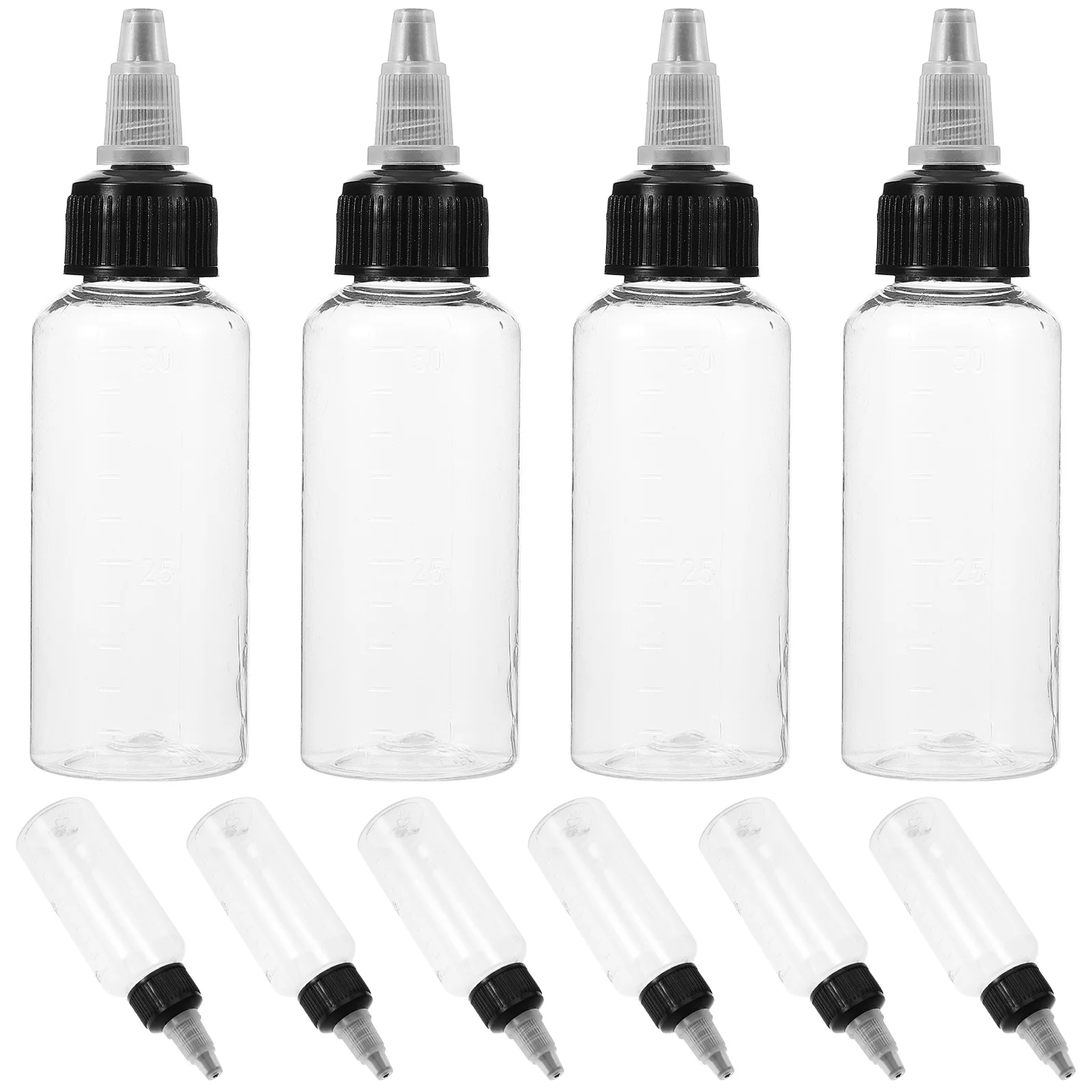 

10pcs Graduated Empty Bottles Precision Tip Portable Paint Storage Plastic Dispensing Containers For Ink Pigment Cream Art