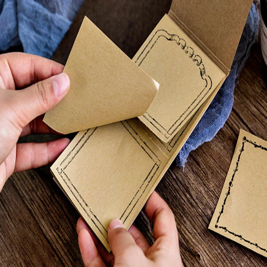 30pcs/pack Kraft Paper Notebook of Momo's Retro-classical Poems Reminder Message Label Decorative Scrapbooking