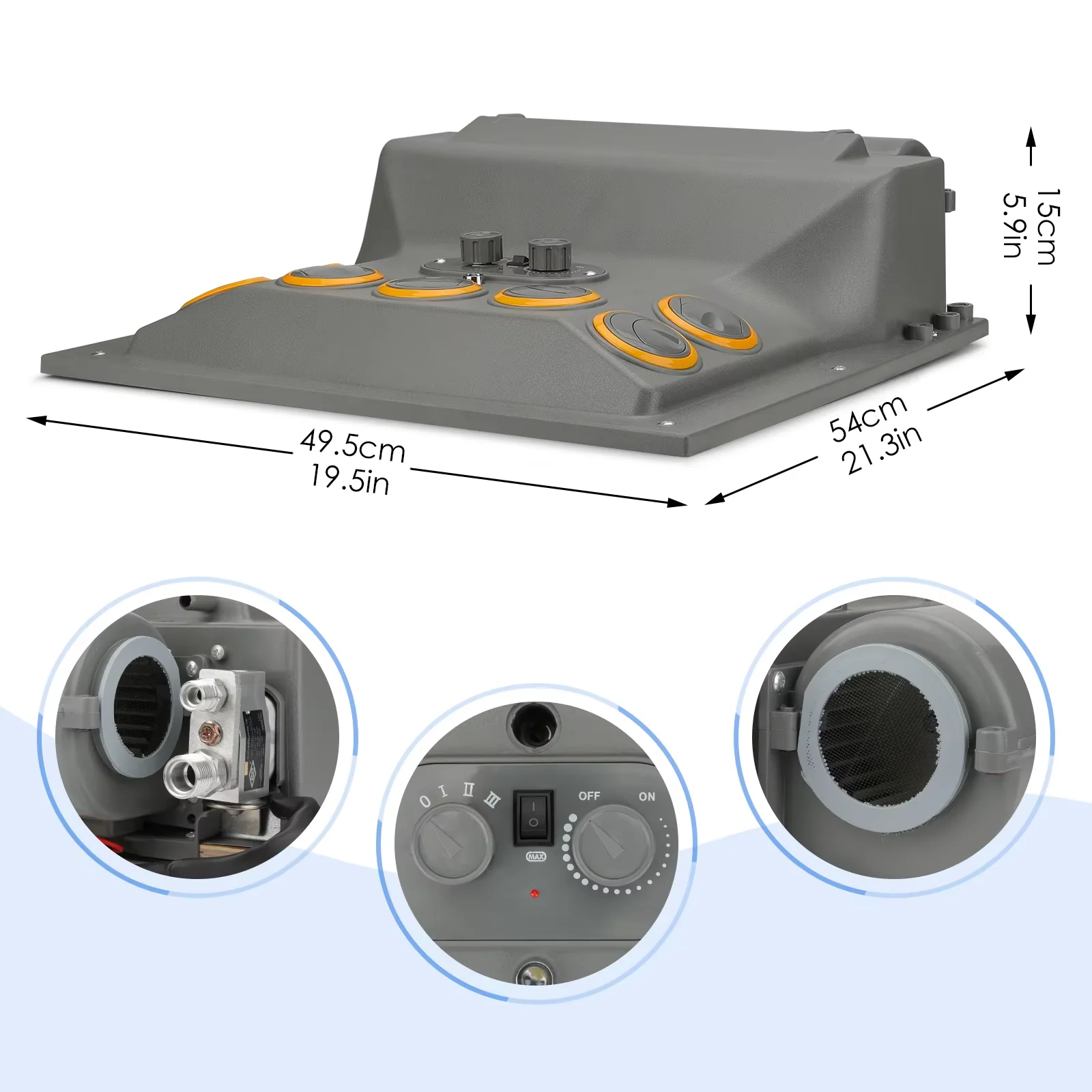 RV65F is suitable for installing evaporator vents on the roof of automotive air conditioning systems, as well as the evaporator