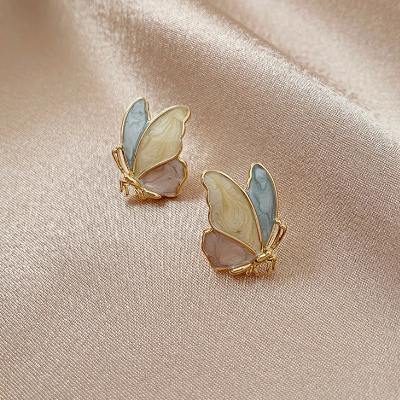 Fashion Aesthetic Butterfly S925 Needle Stud Earrings for Women Designer Creativity Luxury Party Statement Jewelry Gift pendient