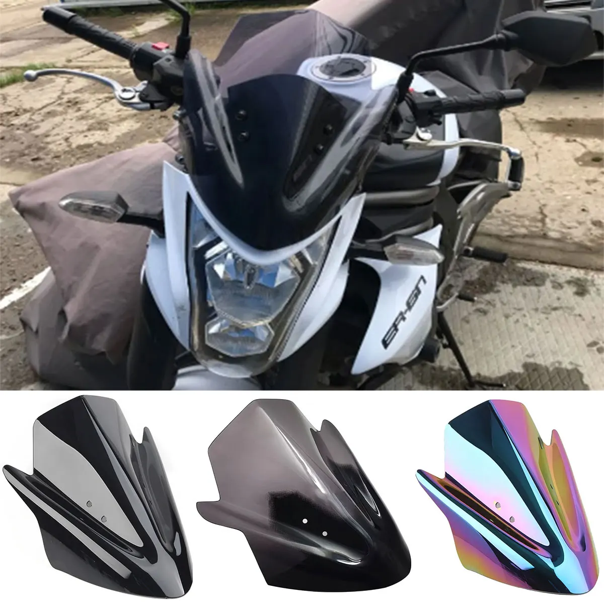 For Kawasaki Ninja ER650 ER-6N ER6N ER 6N 2012 2013 2014 2015 2016 Windscreen Screen Wind Deflectors Double Bubble Windshield