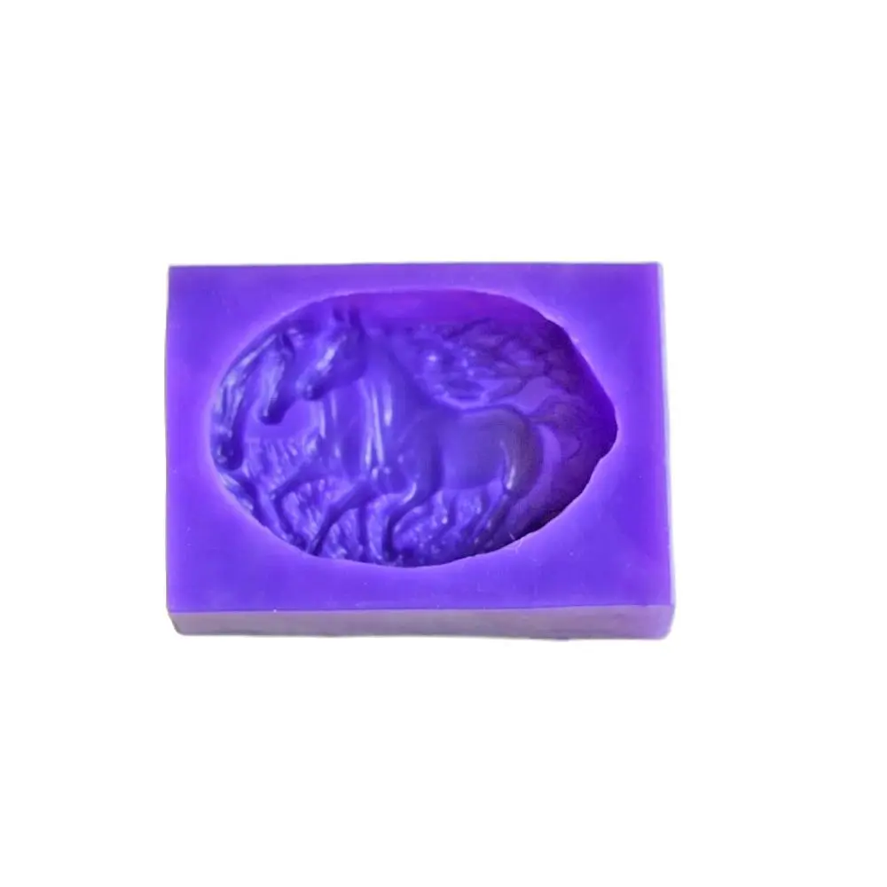 Two Horse Silicon Molds Used For Soap Making and Other Handicrafts Candles Clay Aromatherapy Wax Mould DIY Gypsum