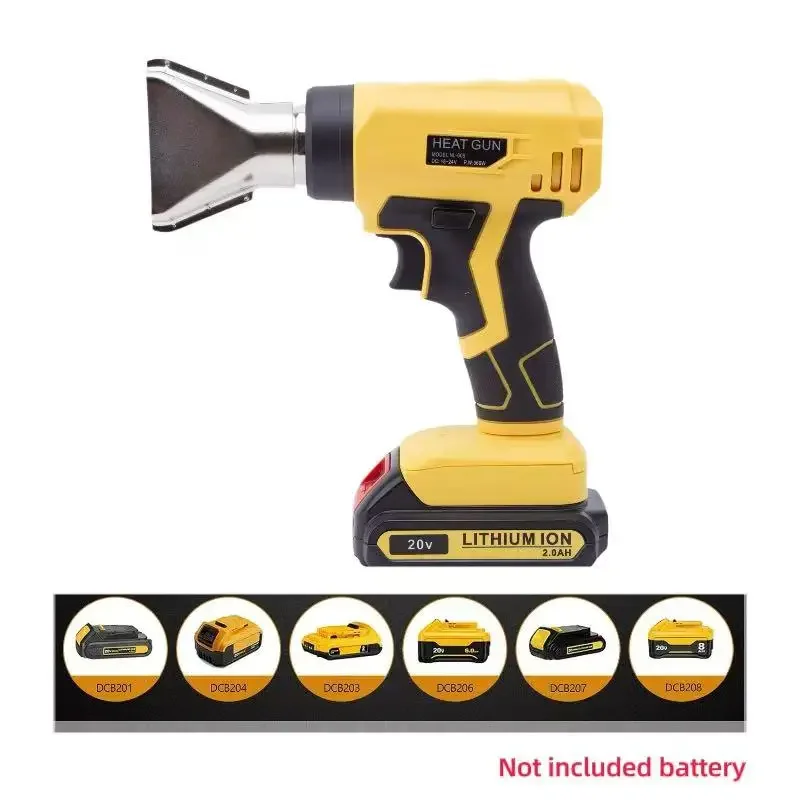 

Cordless Electric Industrial Hot Air Gun for Dewalt 18V 20v For Crafts Shrink Tubing Resin Nozzle Accessories 4 (no battery)