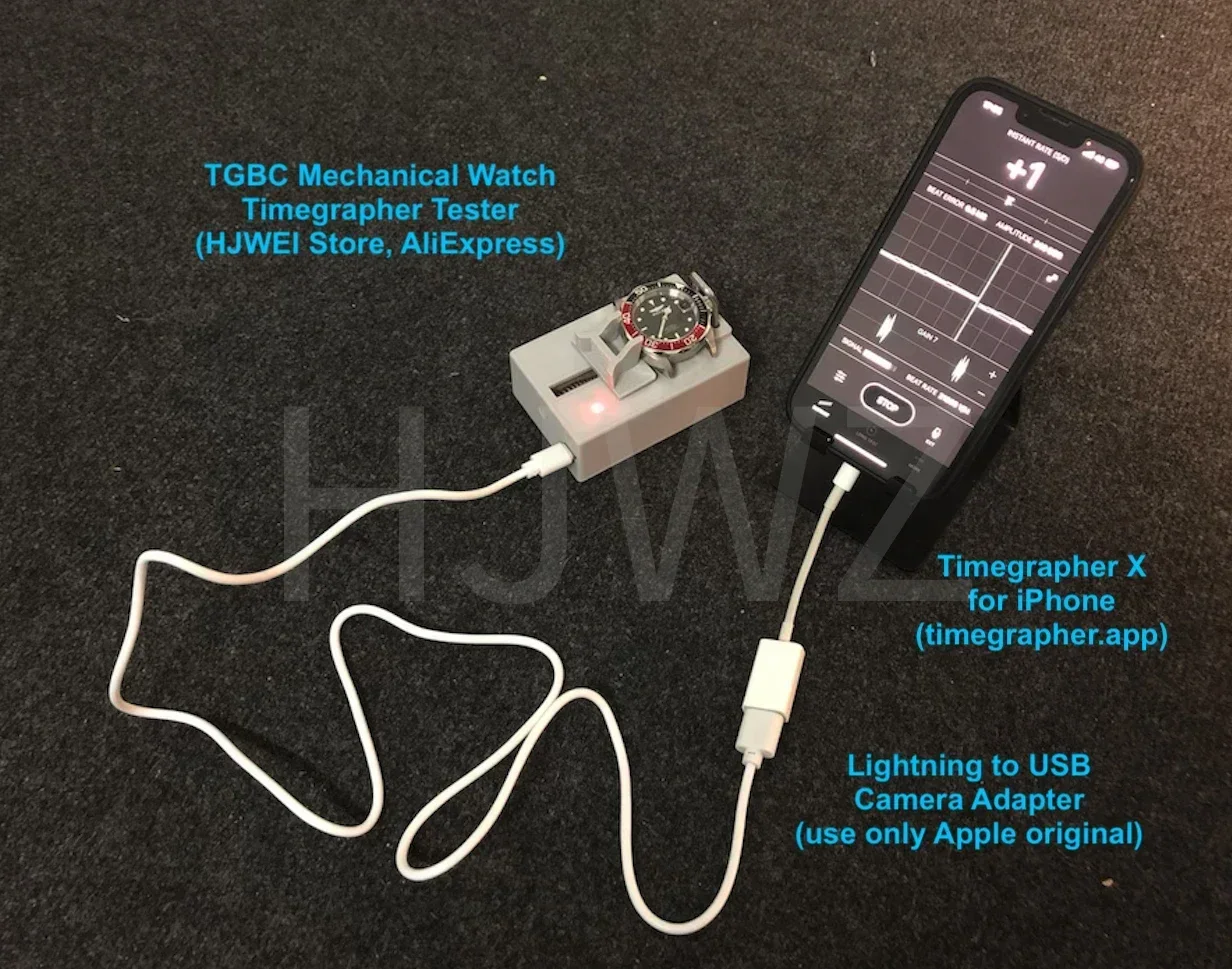 นาฬิกา Timegrapher เครื่องทดสอบนาฬิกากลไกการสอบเทียบการตรวจจับช่างซ่อมนาฬิกาซ่อมเครื่องมือใช้กับ PC โทรศัพท์มือถือ