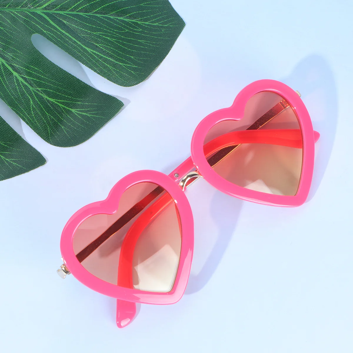 Gafas de sol en forma de corazón, color rojo rosa, ligeras y duraderas, a la moda, para fiesta del Día de San Valentín, disfraz de escenario actuación