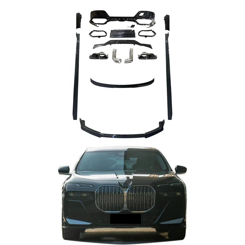 

STLFWholesale 7S 7 SERIES G70 to M760 Black Knight Aero Kit Body Kits Car Bumpers Lip Side Skirts Exhaust Tips Car Accessories