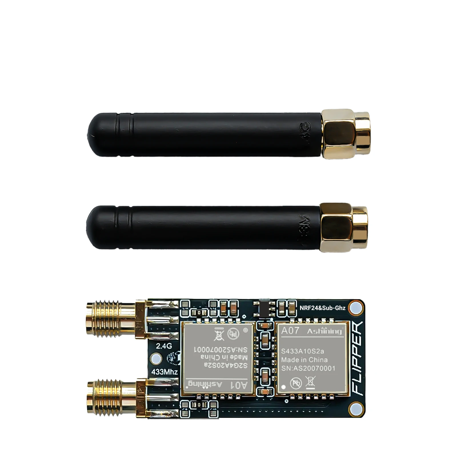 Flipper Zero 2-in-1 Development Board CC1101 433MHz + NRF24 Module Antenna Module Programming