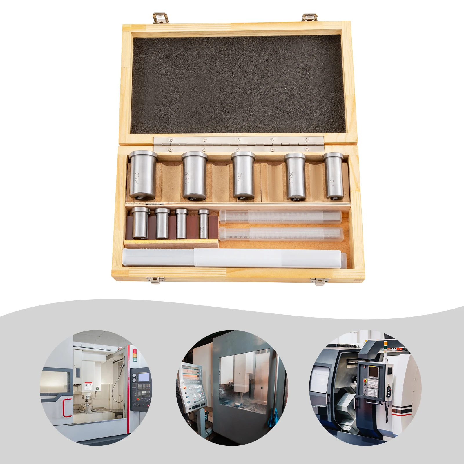 

18-Piece Keyway Broach Set(Easy to Store&Carry) - Wooden Case&Organized Storage, Box Slots+Lid Sponge&Prevent Tool Falling