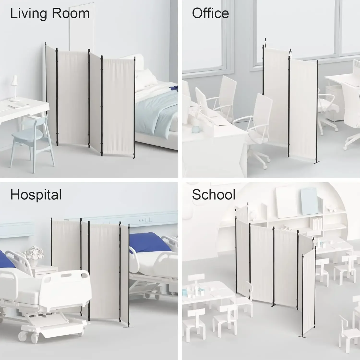 Folding Privacy Screens 4 Panel Partitions 88