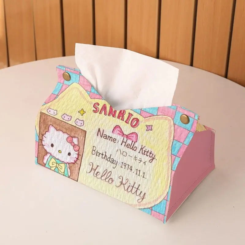 

Hello Kitty Tissue Box Kawaii Cartoon Anime Living Room Bedroom Car Decoration Products Desktop Ornaments Cute Gift Wholesale