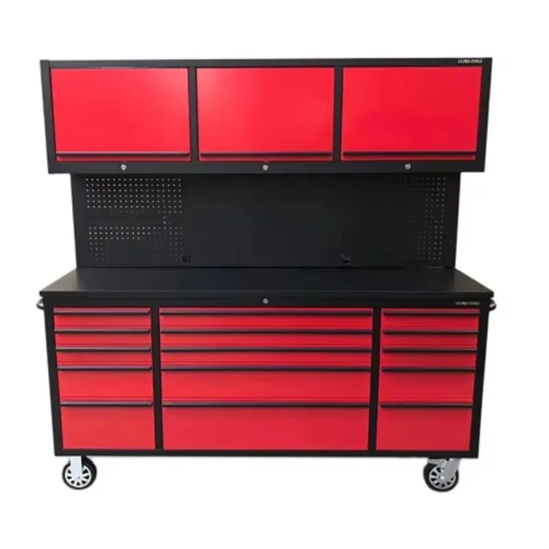 Professional Metal Heavy Duty Steel Workbench Garage Workshop Storage System Cabinet With Tool Cart