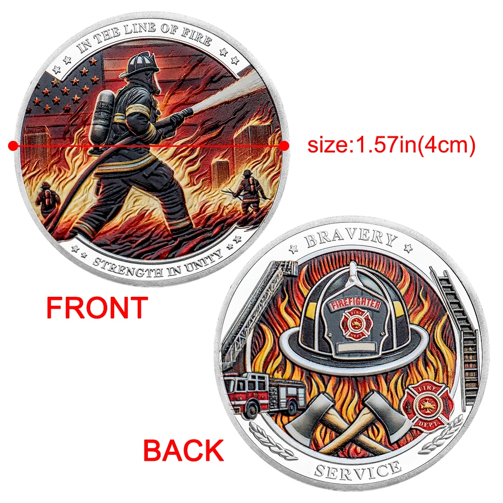 5pcs Firefighter Commemorative Challenge Coins Set 
