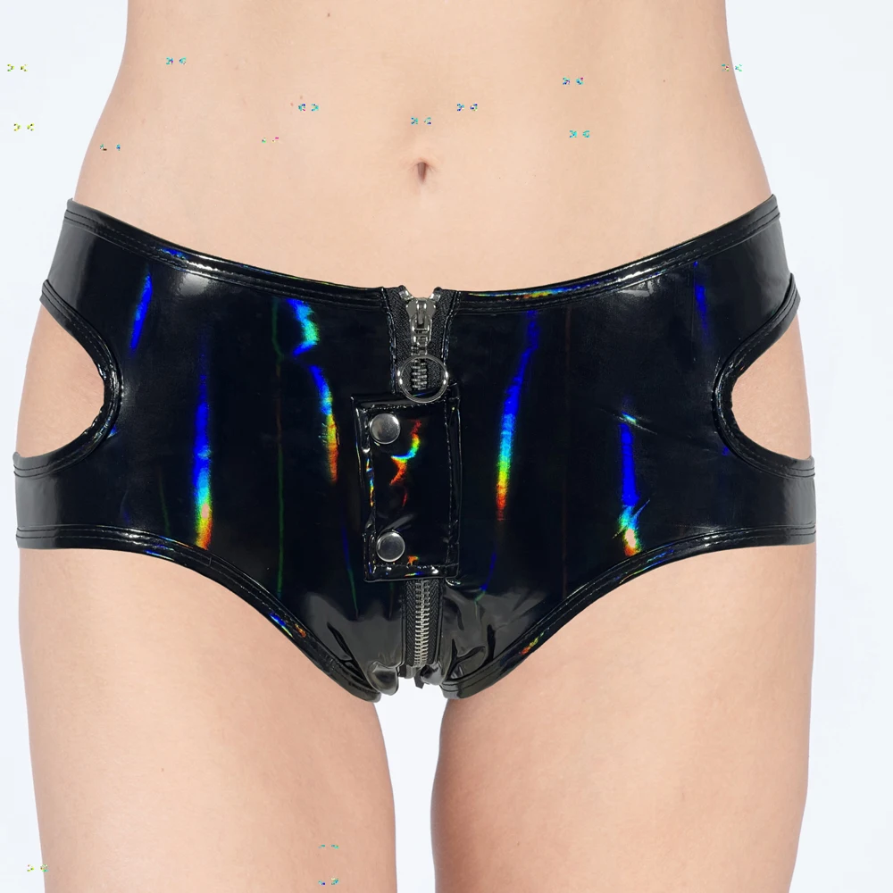 AniLV Anime Game Colorful Laser Shorts Pants Cosplay Punk Cyber City Bikini Costume