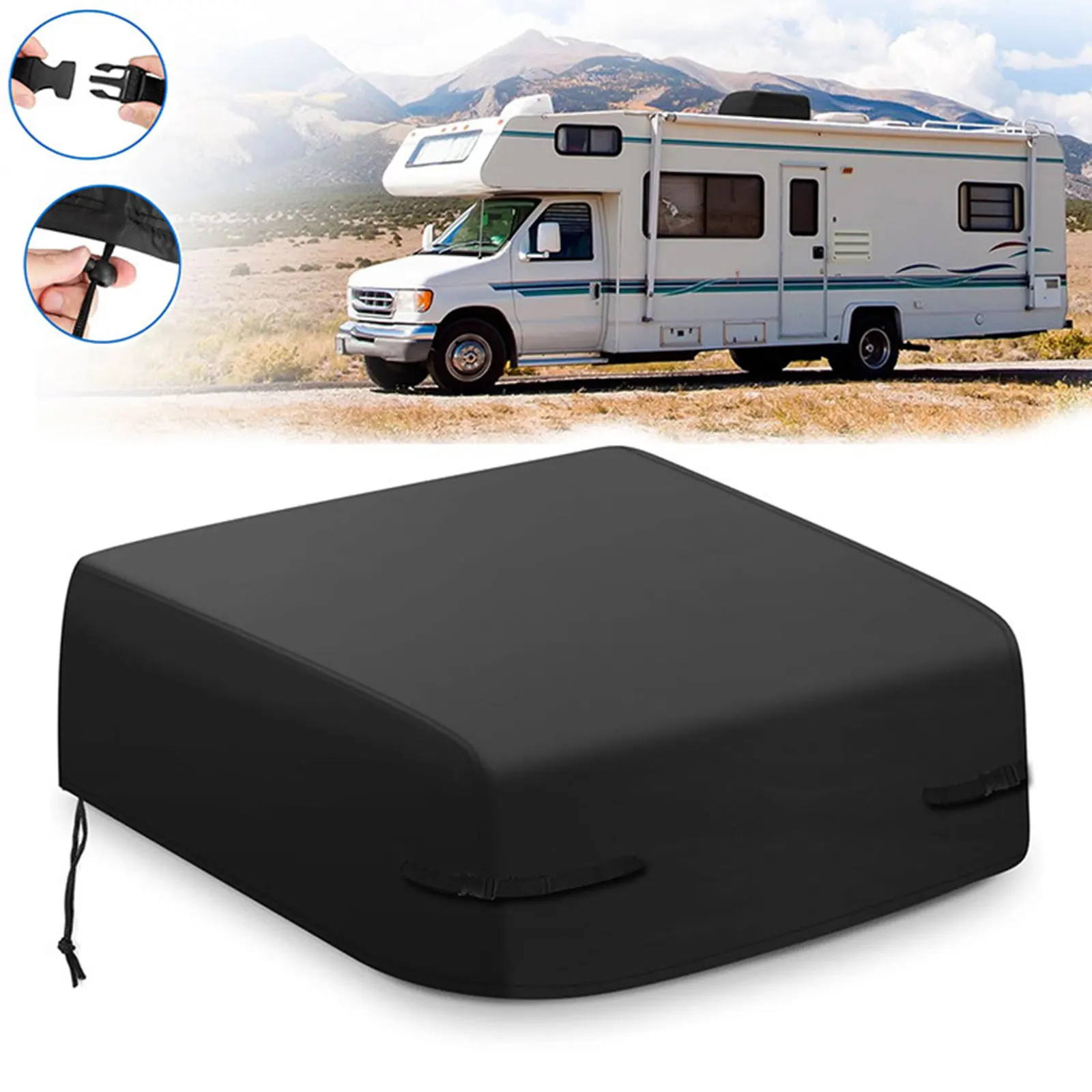 

RV Rooftop Air Conditioner Cover Oxford Windproof Outside Protective Cover for Toy Haulers Traveling Roof Camping Hiking