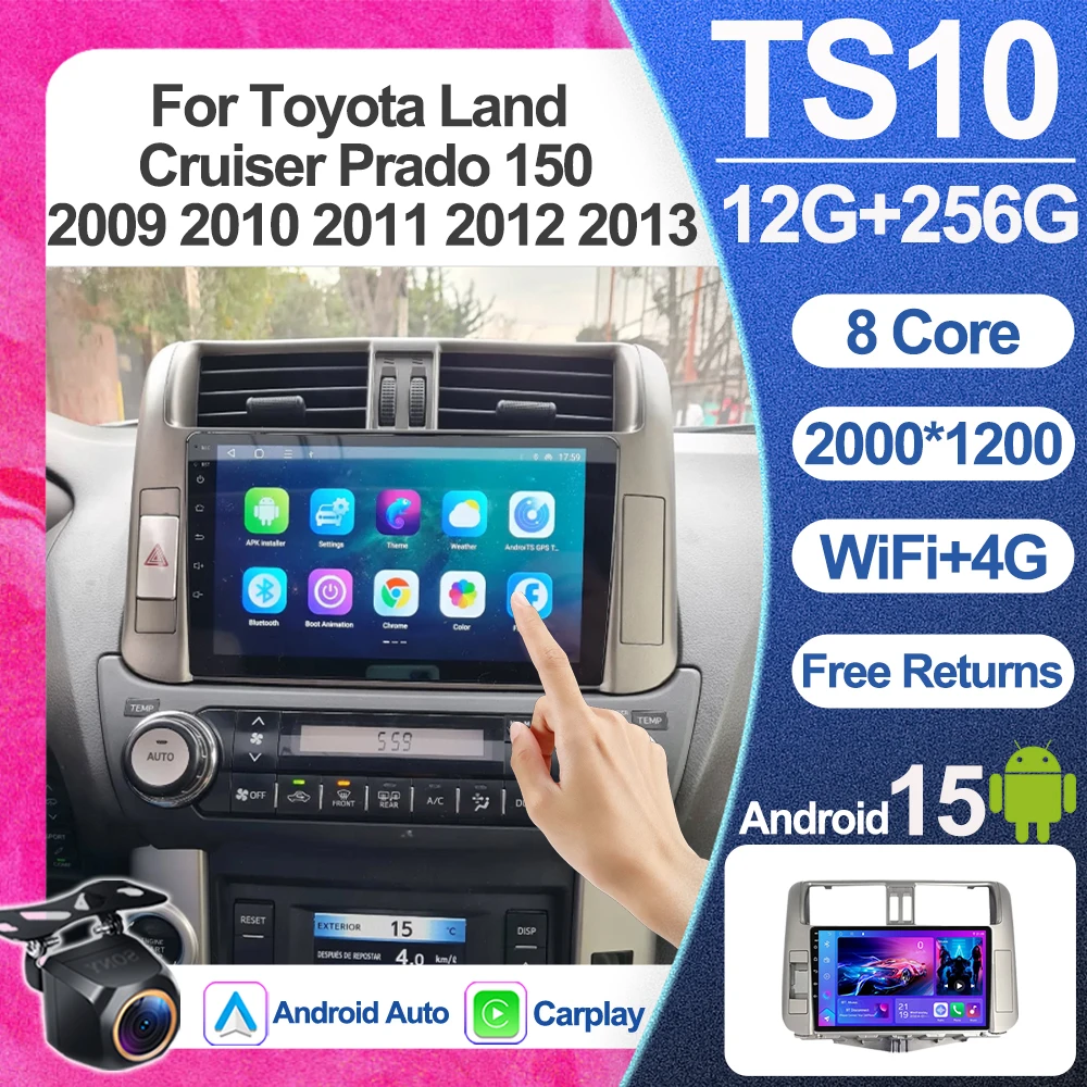 

Для Toyota Land Cruiser Prado 150 2009-2013 Android 16 GPS автомагнитола, видеоплеер, мультимедийная система, DVD, 5G, RDS