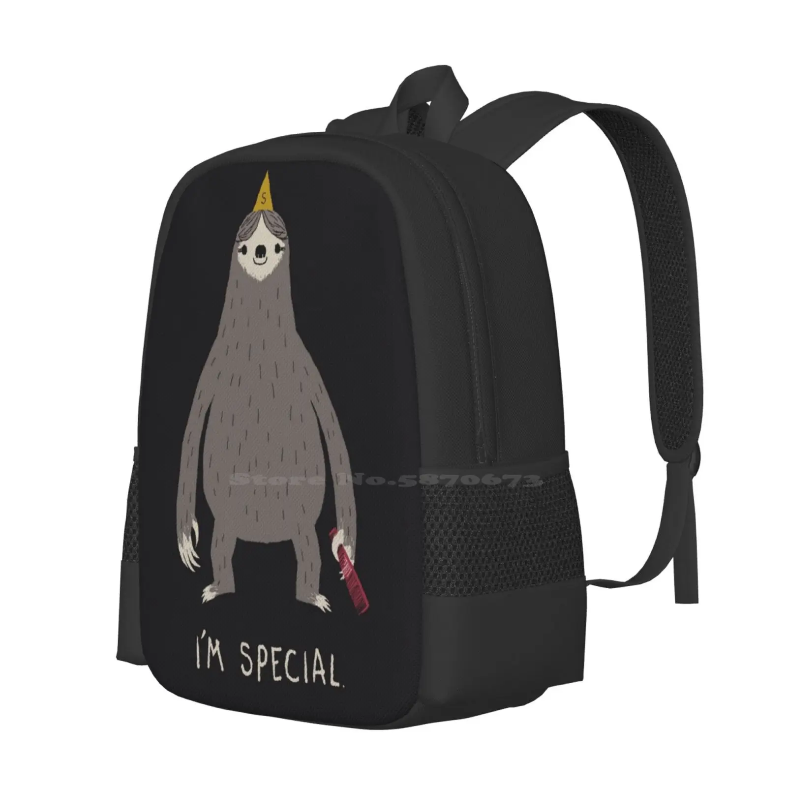 I'm Special Backpacks For School Teenagers Girls Travel Bags Sloths Comb Special Dunce Cap