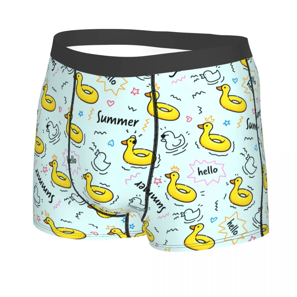 Custom Male Cool Rubber Ducky Pattern Underwear Boxer Briefs Stretch Shorts Panties Underpants