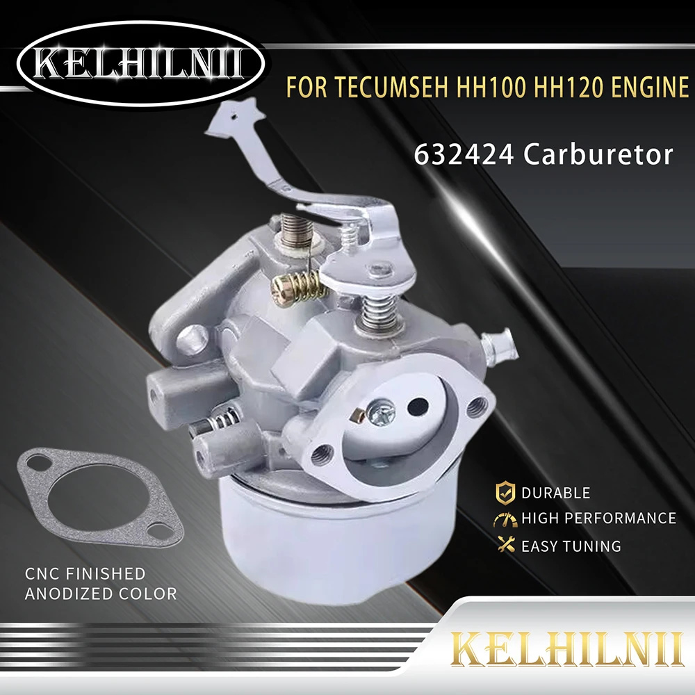 632424 Carburetor Replacement For Tecumseh 631878 631969 HH100-115207E HH100-115270J HH120-120181E HH120-120211H Carb