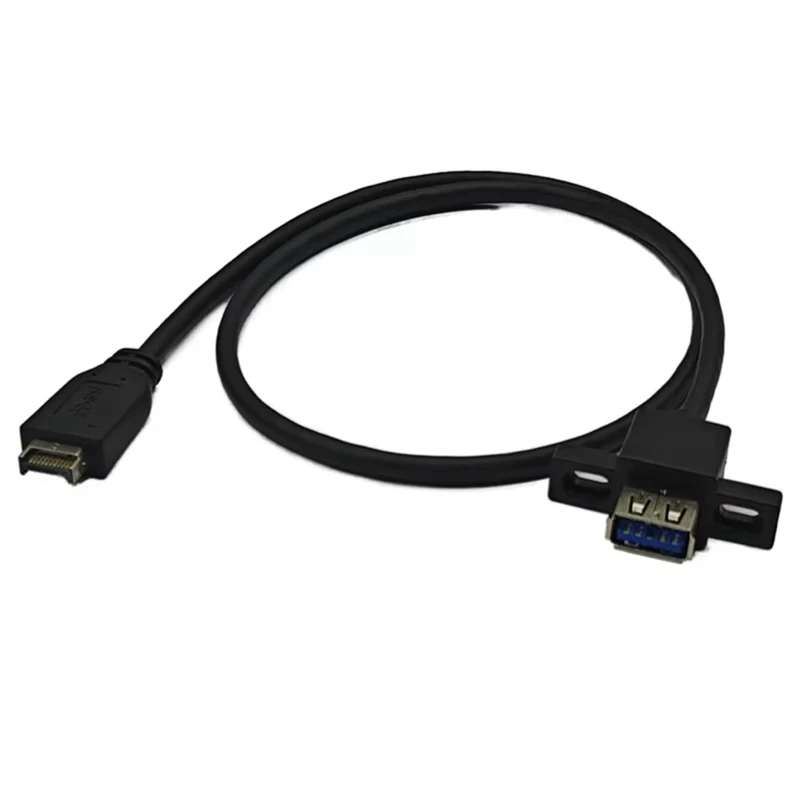 TYPE-E To USB 3.2 GEN2 10Gbps Female Front Panel Extension Cable USB3.2 TYPE-A Connector With Screw Hole For Desktop