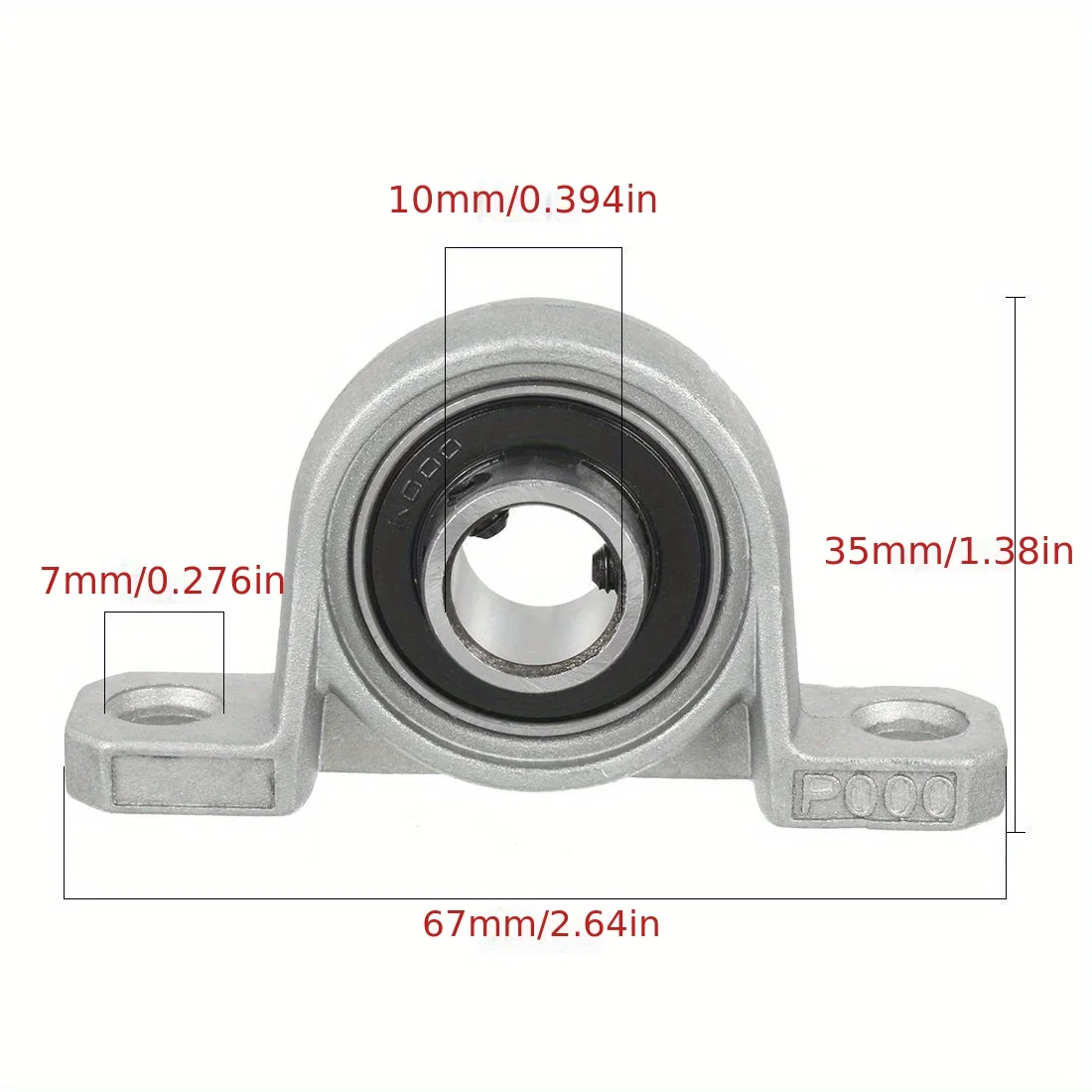 2/10pcs Zinc Alloy Diameter 8mm 10mm 12mm Bore Ball Bearing Pillow Block Mounted Support KP08 KP000 KP001 Kp002 Kp003 Kp 004 005