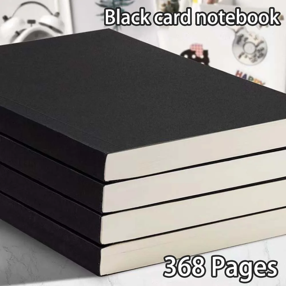 Thickened notebook, large blank inner pages, student draft notebook, notepad, free 10 stickers and a gel pen