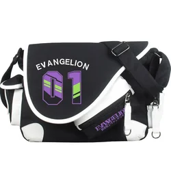 EVA Evangelion First Edition Crossbody Travel School Bag Canvas PU Splicing Student Shoulder Backpack Birthday Christmas Gift