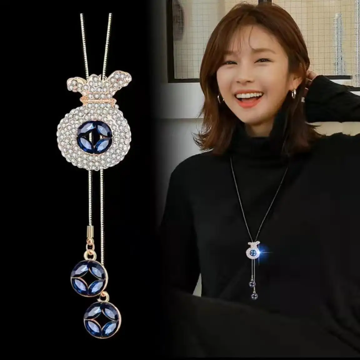 Long Sweater Chain Nelace Women's Luxury Versatile Tassel Pendant Autumn Winter Faion Accory Alloy Material Decorative...