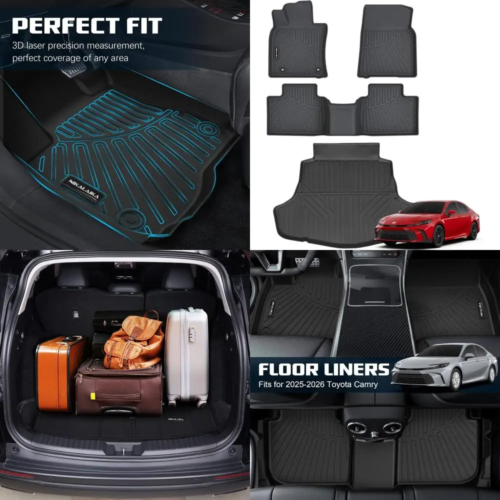 

Коврики и грузовой вкладыш для Toyota Camry 2025 2026 (в комплект входят Hybrid), всепогодная защита, резина TPE, полный комплект автомобильного пола