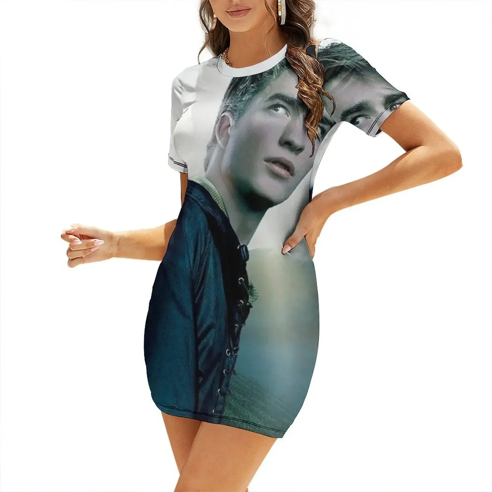 Nuevo Vestido Estampado de Cedric Diggory de Manga Corta para Mujer, Vestido de Noche, Ropa de Verano para Mujer 2026, Vestidos de Noche para Damas