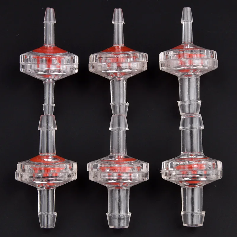 5/20/50Pcs Plastic Transparent Red Check Valve Watering Irrigation Hose Non-Return Valve Aquarium Tank Air Pump One-way Valve