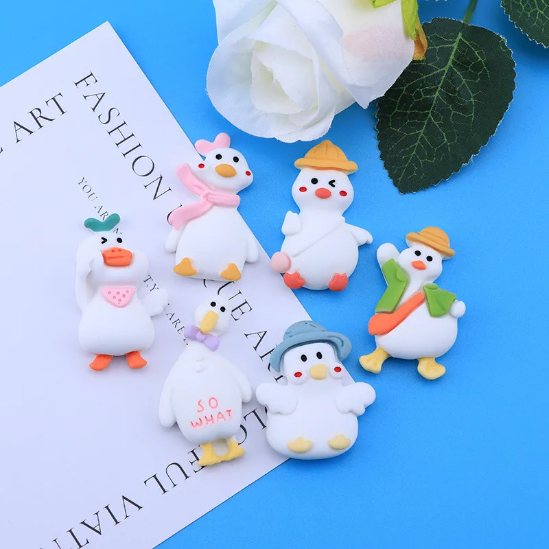 

5Pcs Cartoon Large Size Small Duck Resin DIY Barrette Icebox Mobile Phone Case Decoration Materials Cream Glue Flat Back patch