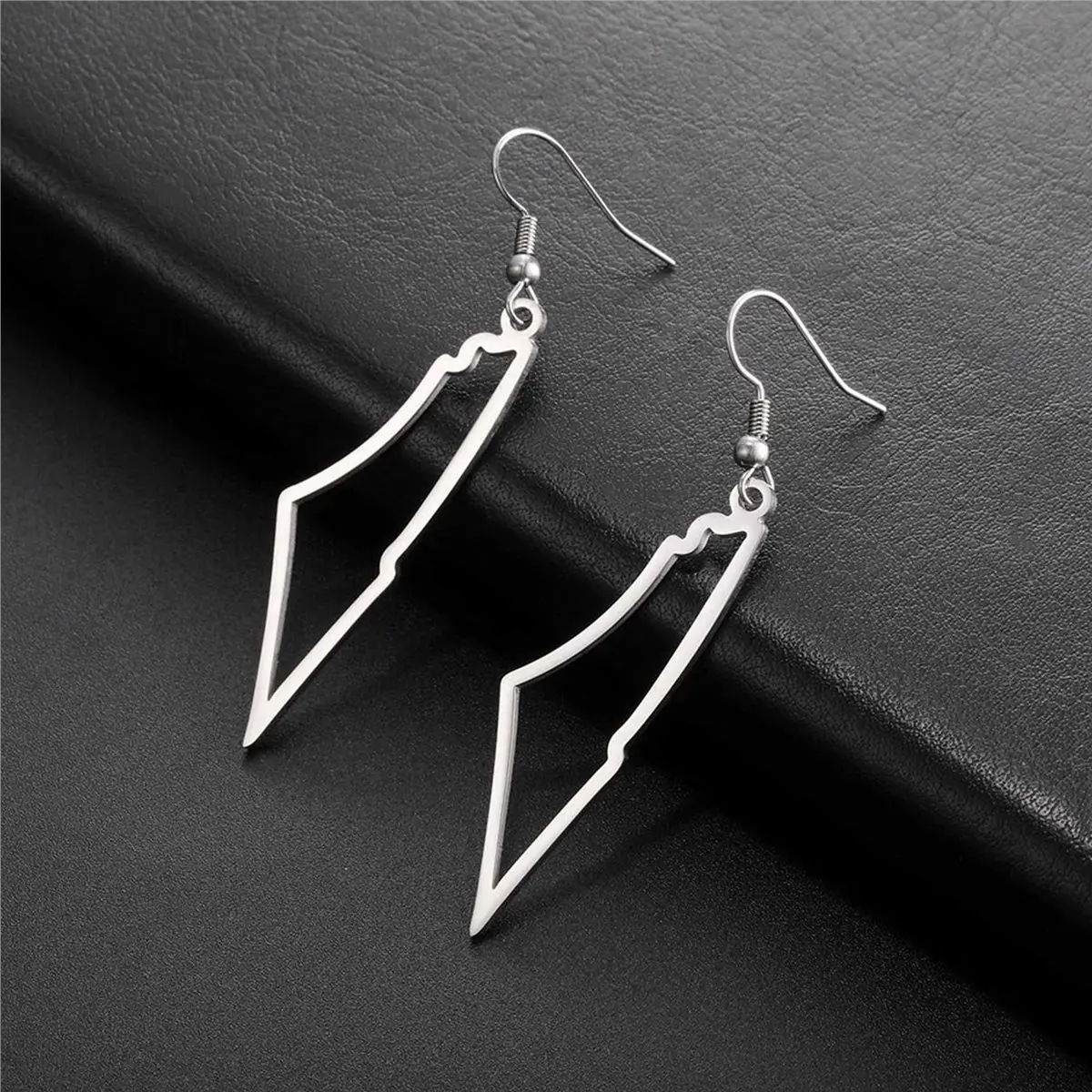 A55T 4X A Silver Color Palestine Map Dangle Earrings Women Country Geography Map Pendent Earring Stainless Jewelry - view 5