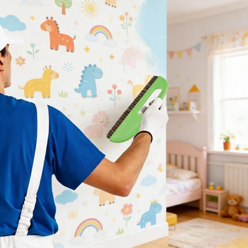 Wallpaper Sticking Brush Smooth Finish - Ergonomic Handle Professional DIY Wallpapering Tool Home Improvement Accessory