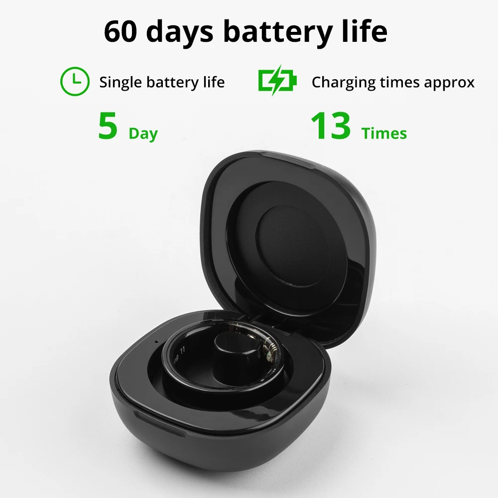 2024 COLMI R09 Smart Ring Homens Mulheres com Estojo de Carregamento, Monitor de Saúde e Sono de Temperatura Corporal para Xiaomi Samsung Phone