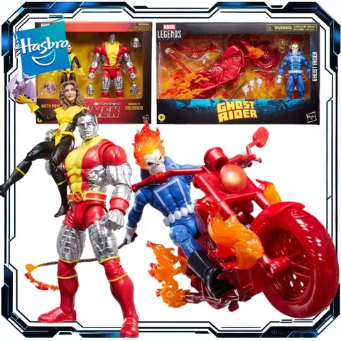 Hasbro Genuine Marvel Legends Blue Ghost Rider Bike Colossus Shadowcat X-Men Action Figure Collection Ornaments Model