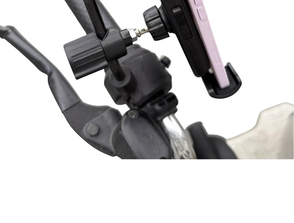 Motorrad-Rückspiegelhalterung Fahrrad-Handyhalterung mit Drehknopf-Verriegelungsmechanismus für verbesserte Stabilität und Navigation – Detail 13