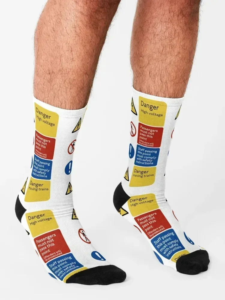 End of Platform Sign Socks halloween aesthetic luxury hiking Boy Socks Women's