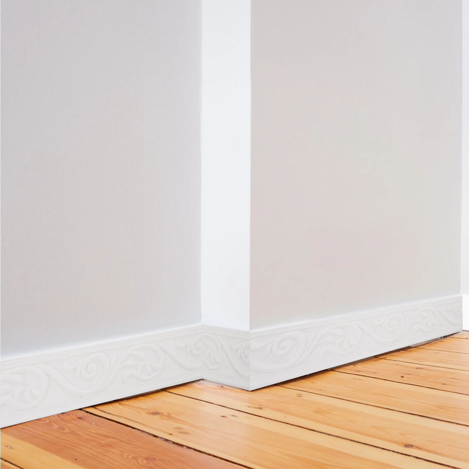 

4Pcs 3D Self Adhesive Wall Trim Flexible Molding Decorative Border Peel Stick for Door Frame Cabinet Wall Decal