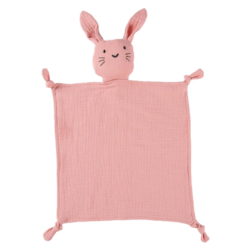 Baby Security Blanket Soothe Appease Towel Soft Cotton Muslin Bib Animal Rabbit for Doll Teething Comforter Blanket Infants Toy