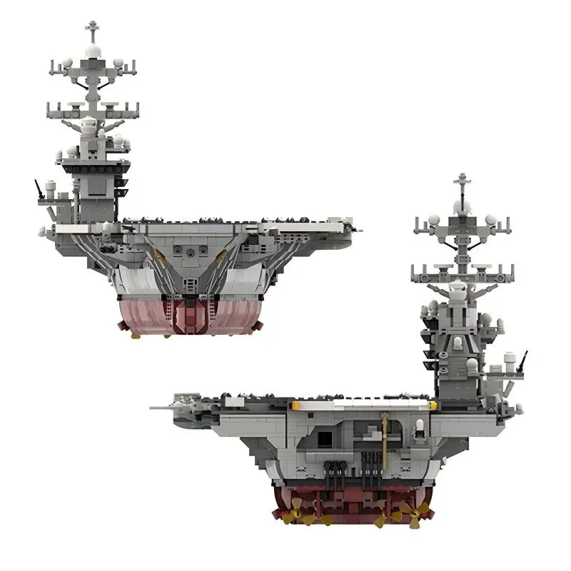 Heavy Military Nuclear Warship CVN-78 Airplane Carrier MOC Technology Building Block Weapon Creative Kid\'s Bricks Toys Xmas Gift