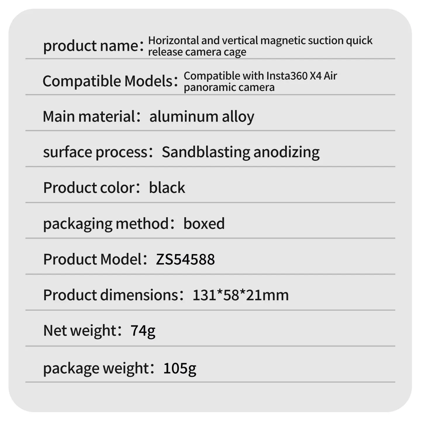 Metall-Kamerakäfig für Insta360 X4 Air Panorama mit magnetischem Schnellverschluss, Dual Cold Shoe Mount und Batteriewechsel ohne Entfernung – Detail 2