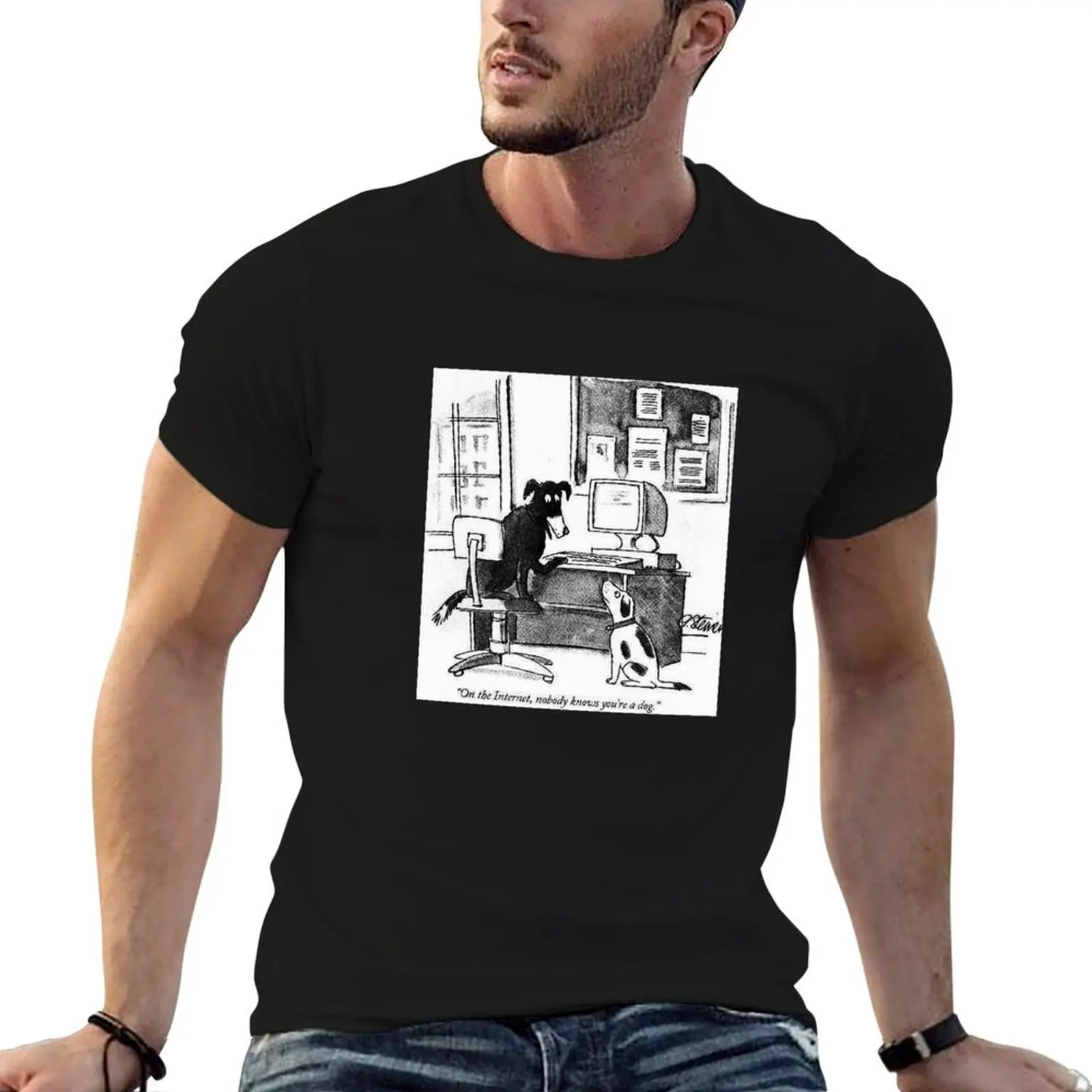 

On the internet nobody knows you're a dog T-Shirt anime t shirts for man t shirts for man cotton man t shirt summer T-shirt