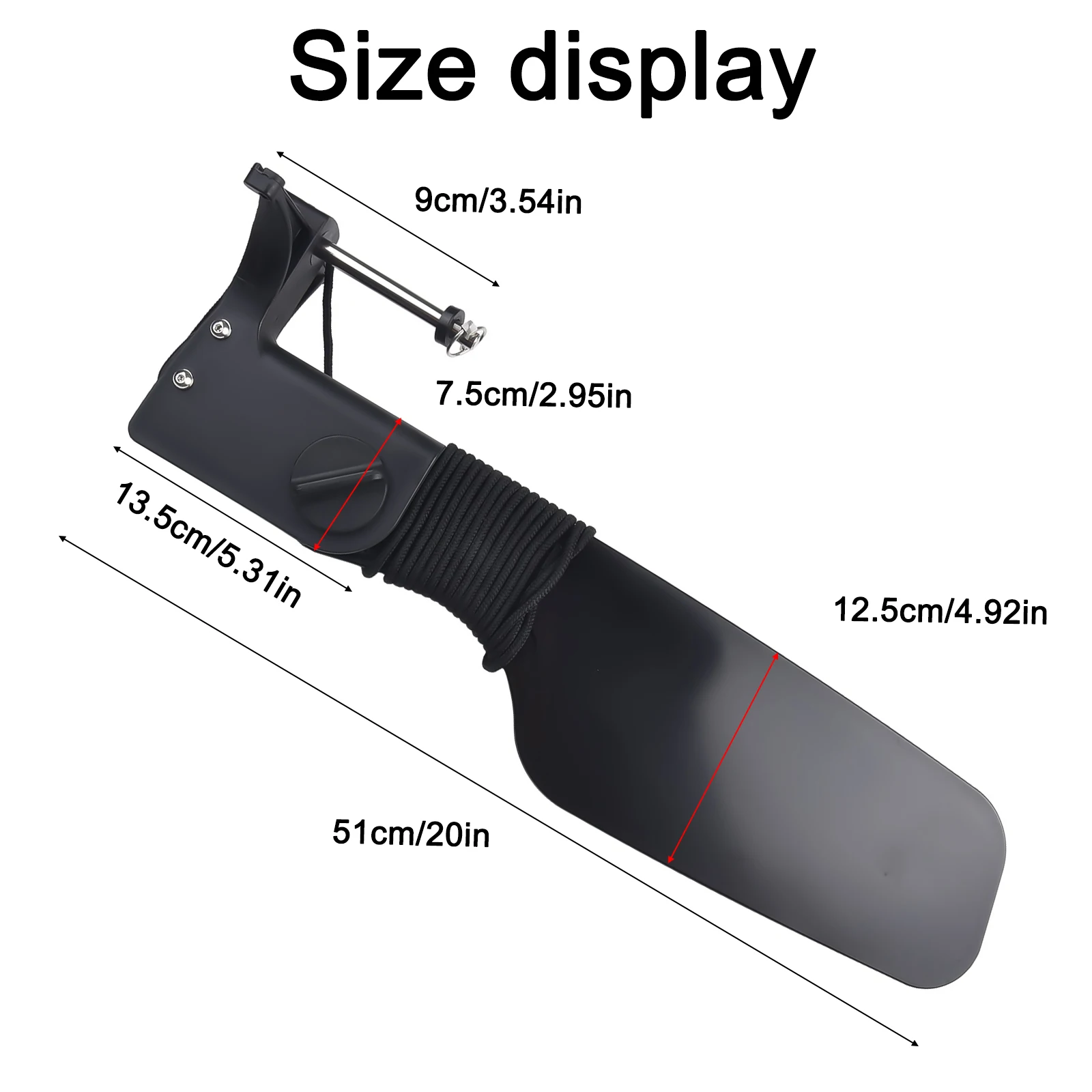 Rudder Kayak Big Tail dengan Pulley, Kompatibel dengan Kano dan Perahu Nelayan, Kontrol Kemudi untuk Pengendalian Kapal yang Lancar