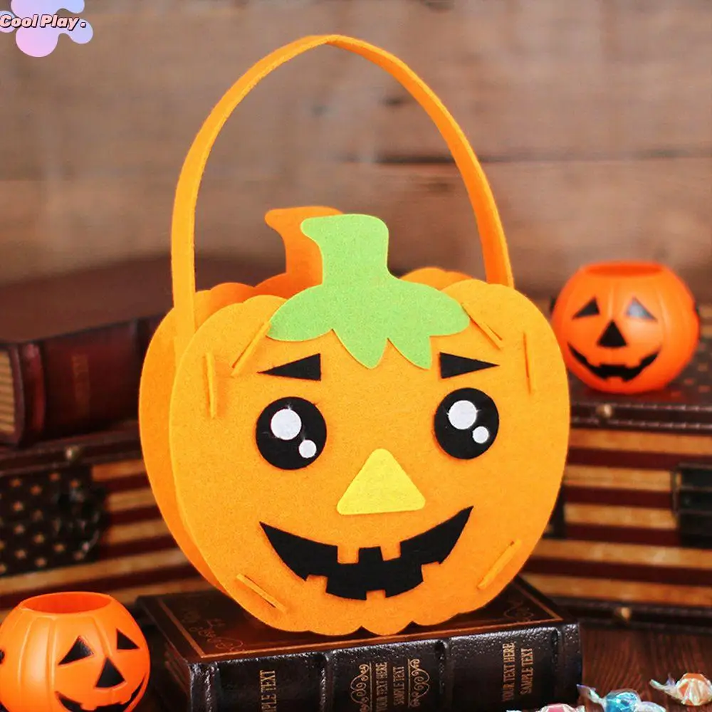 

Halloween Decoration Tote Bag DIY Material Ornament For Kids Halloween Bag Storage Bucket Gift Basket Halloween Candy Bag
