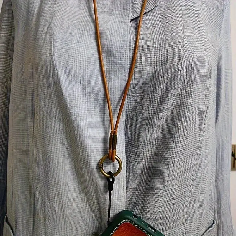 

Ремешок из искусственной кожи для мобильного телефона, ключница, шнурок для ключей на шею, защитный и предотвращающий потерю брелок, съемная цепочка для очков