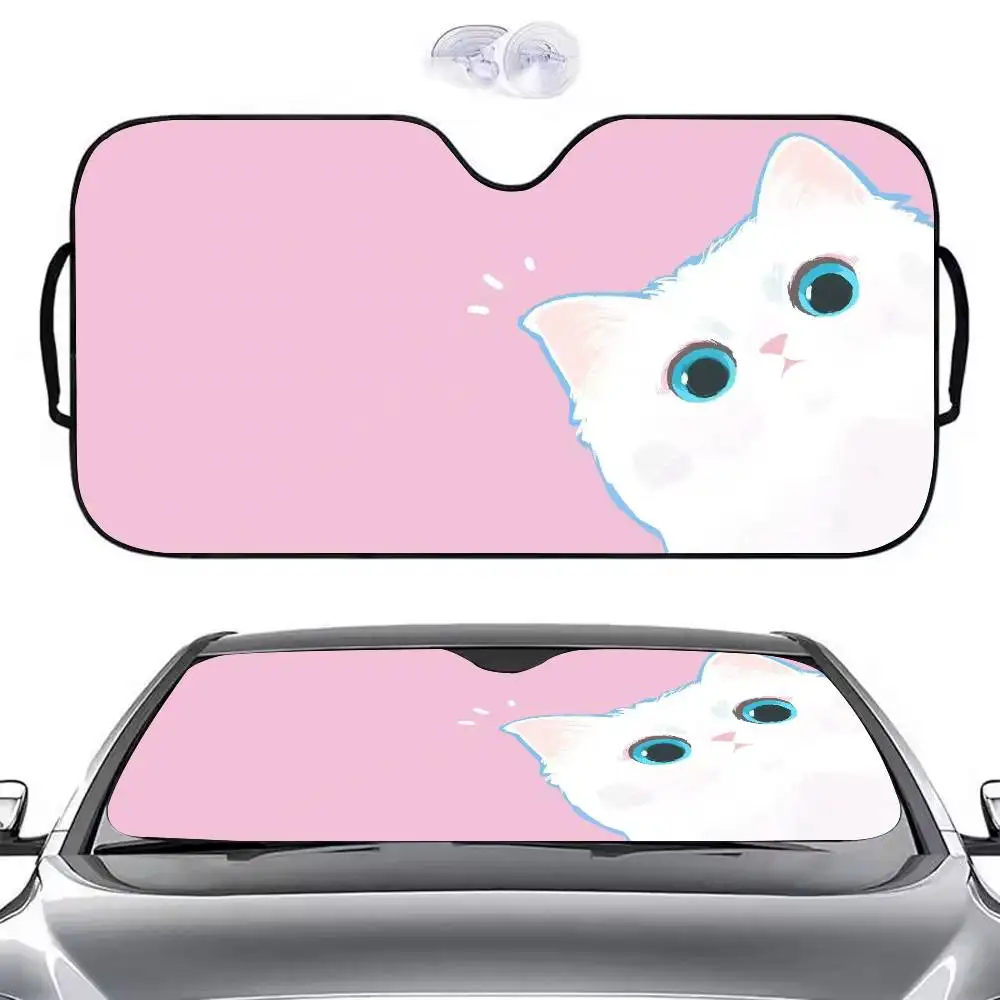 

Симпатичный автомобильный солнцезащитный козырек C-Cat, зонтик от солнца на лобовое стекло автомобиля, защита от ультрафиолета и внутренний охладитель