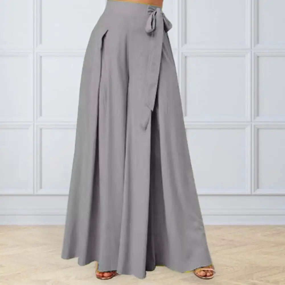 Damesrok Broek Wijde Pijpen Strik Hoge Taille Losse A-Grote Zoom Diep Kruis Casual Dance Performance Culottes Lange Broek